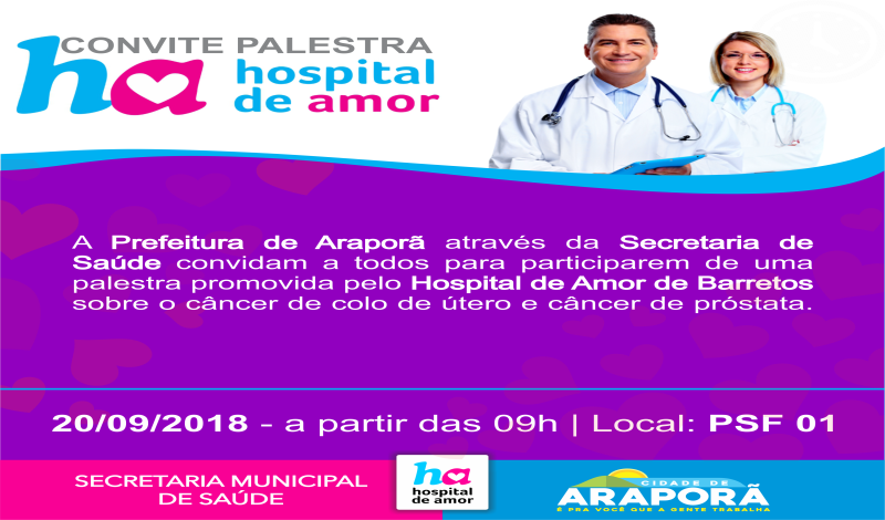 Imagem destaque notícia HOSPITAL DE AMOR PROMOVE PALESTRA SOBRE CÂNCER DE COLO DE ÚTERO E DE PRÓSTATA
