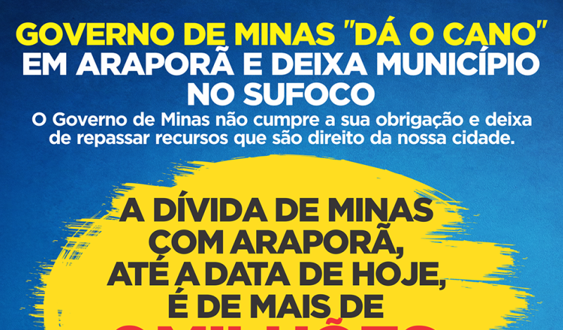 Imagem destaque notícia DÍVIDAS DO ESTADO COM A PREFEITURA DE ARAPORÃ JÁ ULTRAPASSAM SEIS MILHÕES DE REAIS