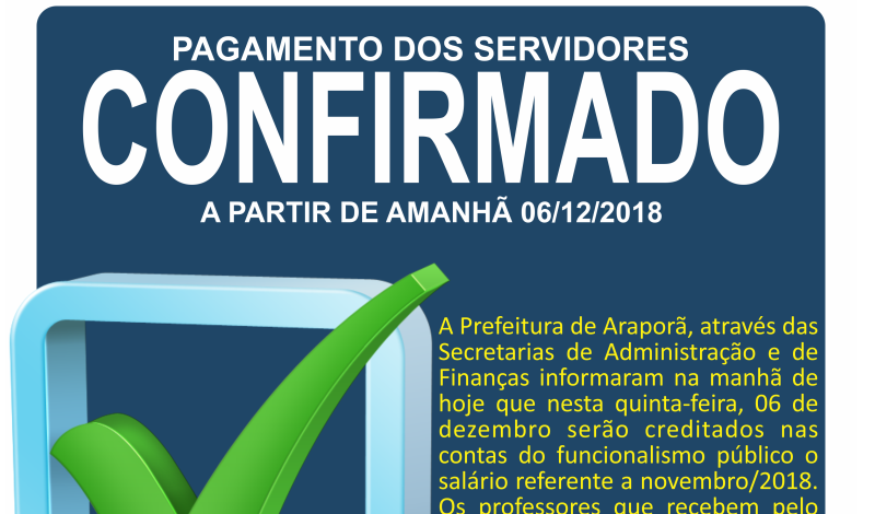 Imagem destaque notícia PREFEITURA PAGA NESTA QUINTA-FEIRA (06) SERVIDORES MUNICIPAIS