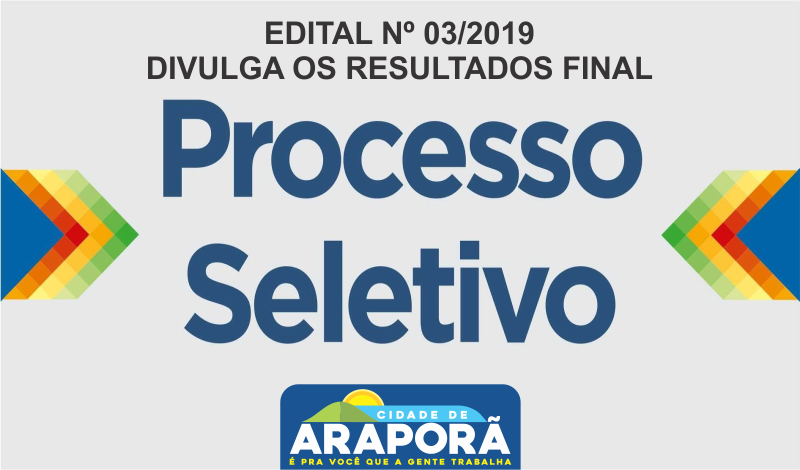 Imagem destaque notícia EDITAL Nº 03/2019 – DIVULGA OS RESULTADOS FINAL