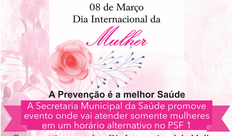Imagem destaque notícia PREFEITURA E SECRETARIA DE SAÚDE PREPARAM PROGRAMAÇÃO PARA DIA INTERNACIONAL DA MULHER