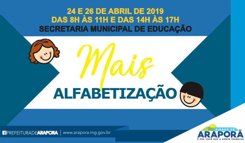 Imagem destaque notícia ARAPOR&Atilde; ADERE AO PROGRAMA MAIS ALFABETIZA&Ccedil;&Atilde;O 2019