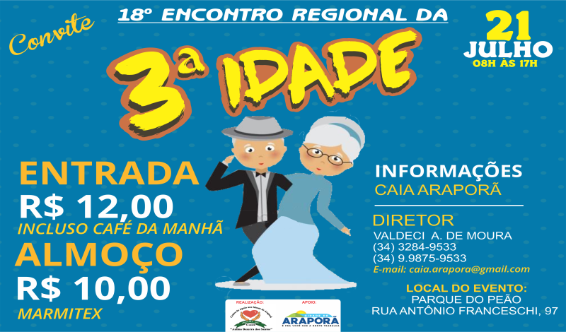 Imagem destaque notícia CAIA REALIZARÁ O 19° ENCONTRO REGIONAL DA TERCEIRA IDADE