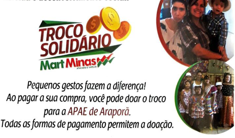 Imagem destaque notícia REDE MART MINAS E APAE FECHAM PARCERIA PARA A CAMPANHA TROCO SOLID&Aacute;RIO