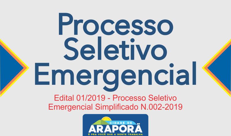 Imagem destaque notícia Edital 01/2019 - Processo Seletivo  Emergencial Simplificado N.002-2019