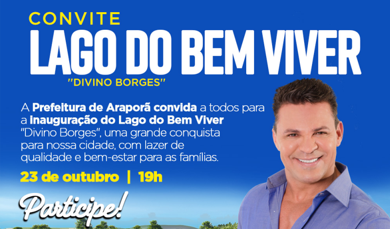 Imagem destaque notícia INAUGURAÇÃO DO LAGO DO BEM VIVER TERÁ SHOW DE EDUARDO COSTA