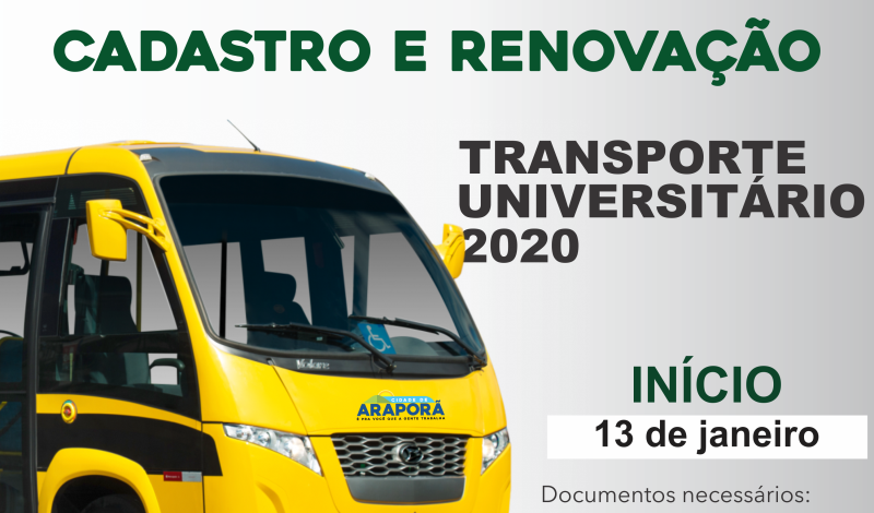 Imagem destaque notícia SEMEC INICIA CADASTRO PARA O TRANSPORTE UNIVERSIT&Aacute;RIO