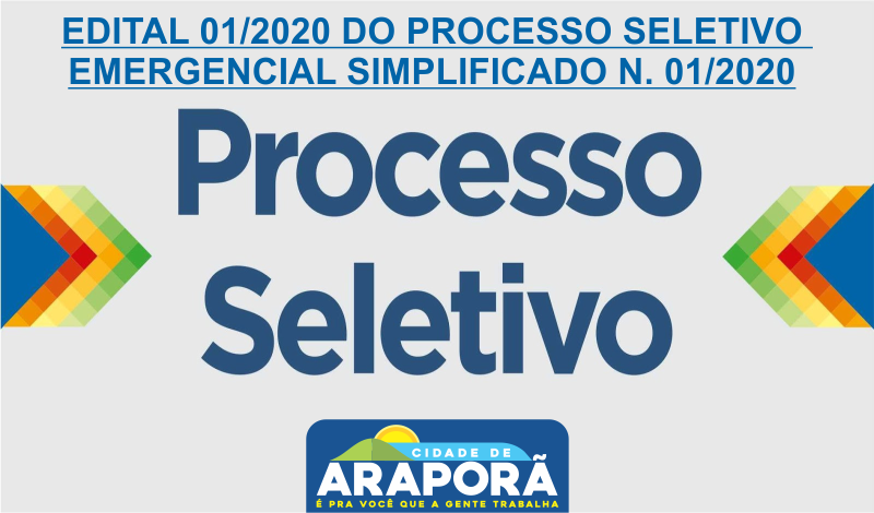 Imagem destaque notícia EDITAL 01/2020 DO PROCESSO SELETIVO EMERGENCIAL  SIMPLIFICADO N. 01/2020