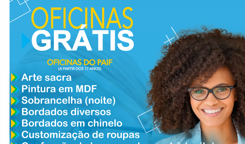 Imagem destaque notícia PREFEITURA OFERECE 14 OFICINAS GRATUITAS PARA A POPULAÇÃO