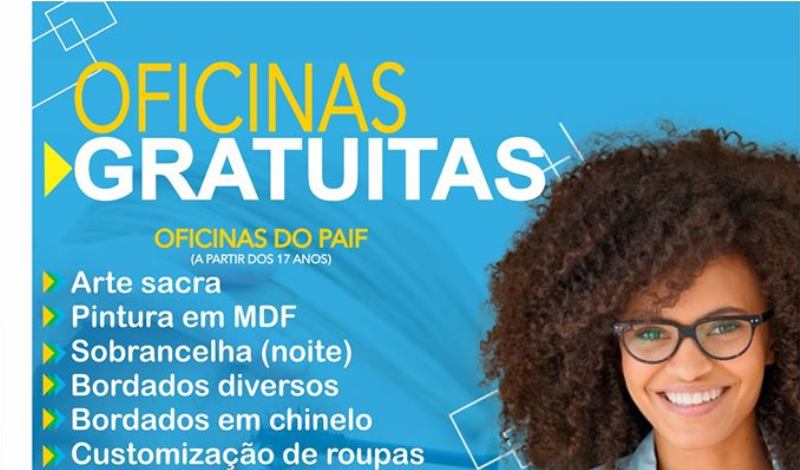Imagem destaque notícia INSCRIÇÕES ABERTAS PARA AS OFICINAS DO CRAS