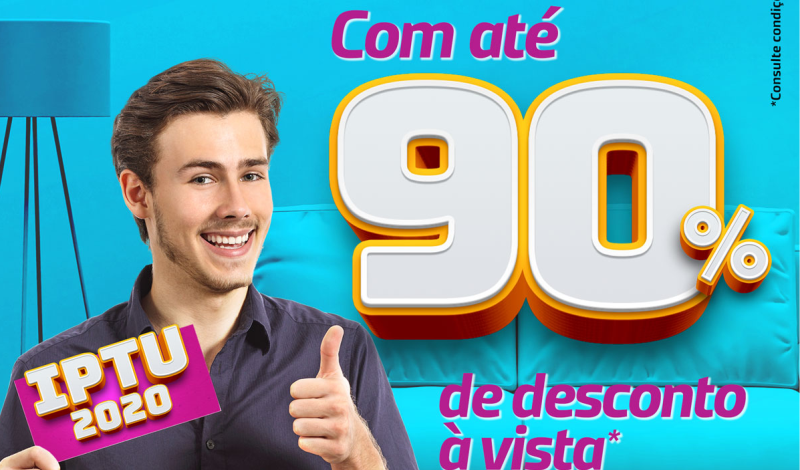 Imagem destaque notícia IPTU 2020: DESCONTOS DE ATÉ 90% PARA PAGAMENTO EM COTA ÚNICA