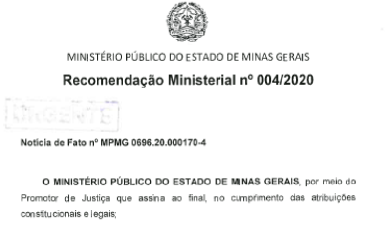 Imagem destaque notícia MINISTÉRIO PÚBLICO ENVIA NOVAS RECOMENDAÇÕES AO COMÉRCIO ARAPORENSE