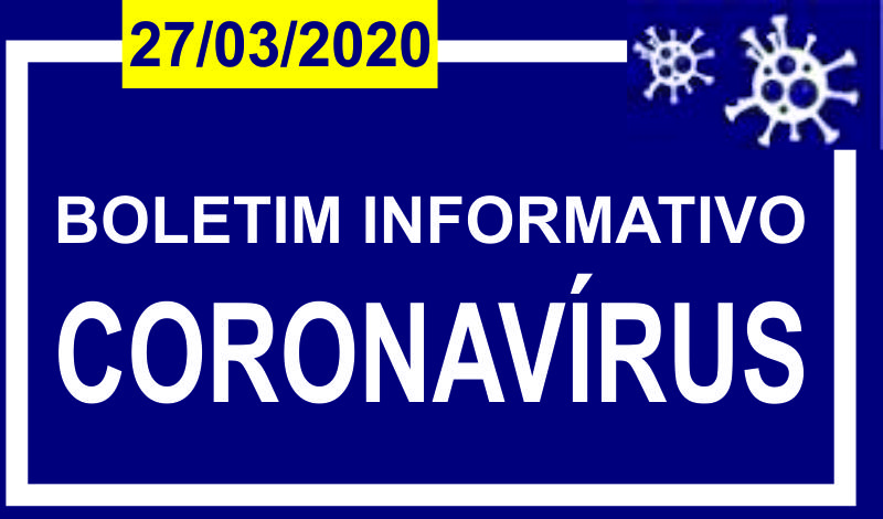 Imagem destaque notícia BOLETIM DIÁRIO DA SAÚDE – CORONAVÍRUS - 27/03