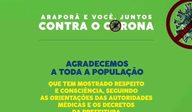 Imagem destaque notícia ARAPORÃ E VOCÊ JUNTOS CONTRA O CORONA