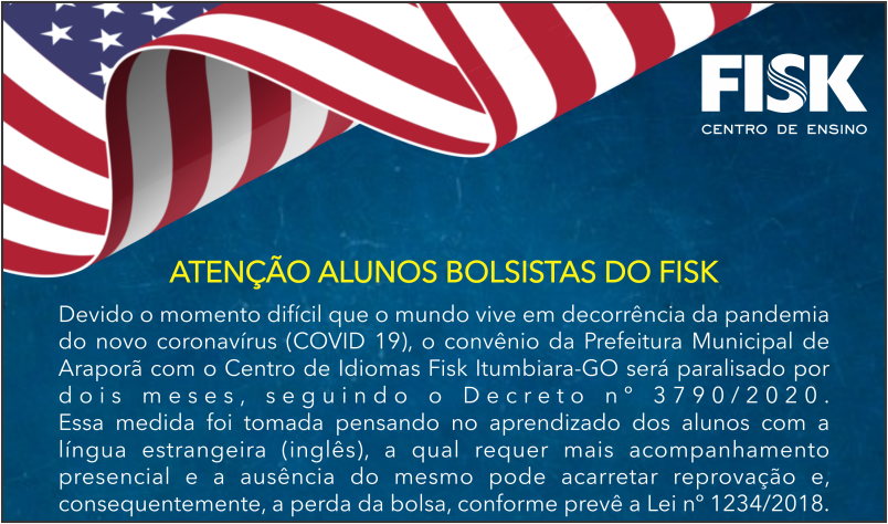 Imagem destaque notícia ATEN&Ccedil;&Atilde;O ALUNOS BOLSISTAS DO FISK