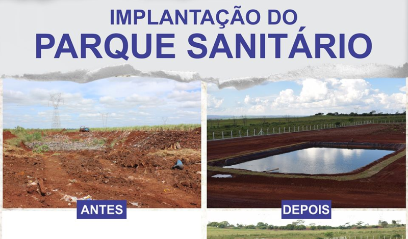 Imagem destaque notícia ANTES E DEPOIS DO PARQUE SANITÁRIO EM ARAPORÃ