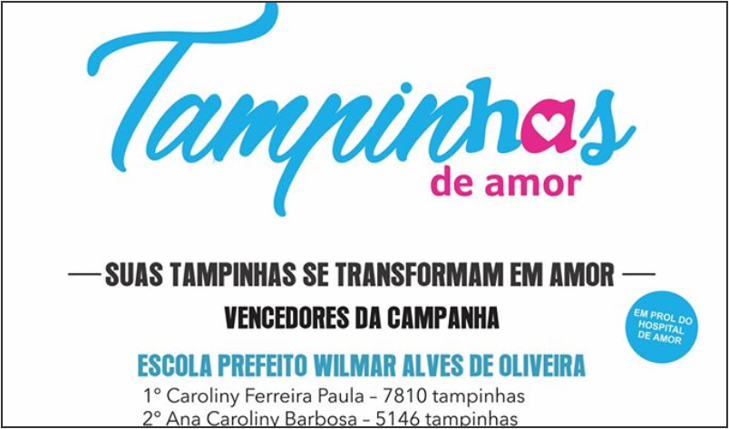 Imagem destaque notícia CONHEÇA O NOME DOS VENCEDORES DA CAMPANHA TAMPINHAS DE AMOR