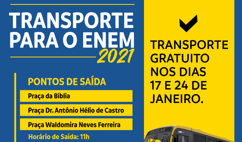 Imagem destaque notícia PREFEITURA DE ARAPOR&Atilde; OFERECE TRANSPORTE GRATUITO PARA O ENEM&nbsp;