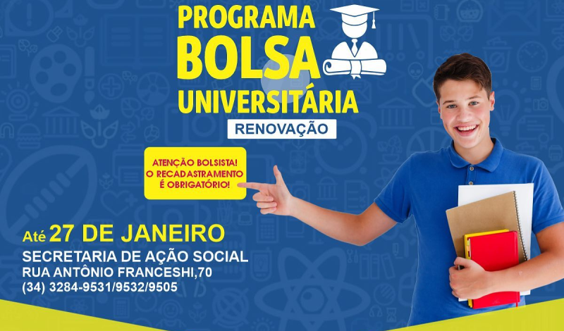 Imagem destaque notícia PREFEITURA DE ARAPORÃ INICIA RENOVAÇÃO DE CADASTRO PARA A BOLSA UNIVERSITÁRIA