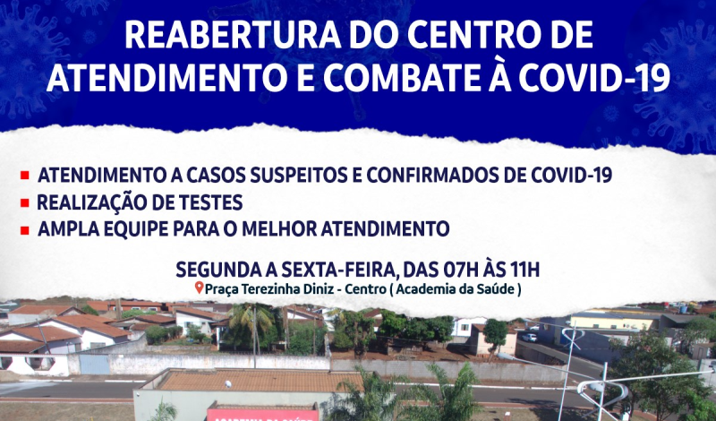 Imagem destaque notícia PREFEITURA REABRE CENTRAL DA COVID