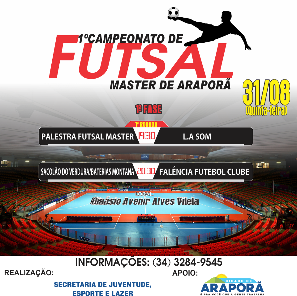 Imagem destaque notícia Começa nessa quinta-feira Campeonato de Futsal Master