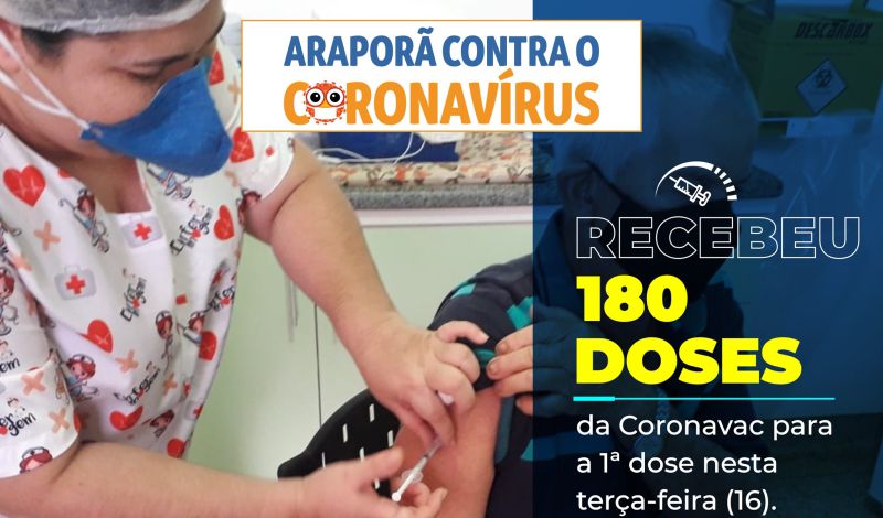 Imagem destaque notícia COM A CHEGADA DE 180 DOSES DA VACINA CONTRA COVID-19, ARAPOR&Atilde; VAI VACINAR IDOSOS ACIMA DE 75 ANOS