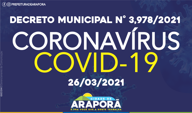 Imagem destaque notícia DECRETO N° 3978/2021 - 26/03/2021
