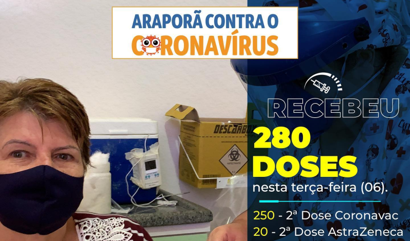 Imagem destaque notícia VACINA: CHEGA EM ARAPOR&Atilde; MAIS 280 DOSES