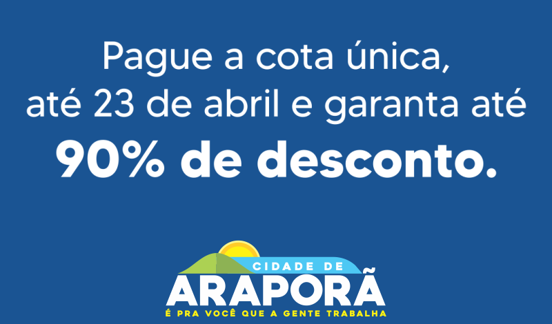 Imagem destaque notícia CONTRIBUA COM O DESENVOLVIMENTO DA CIDADE, PAGANDO SEU IPTU. APROVEITE O DESCONTO DE ATÉ 90%, NA PARCELA ÚNICA, ATÉ 23 DE ABRIL