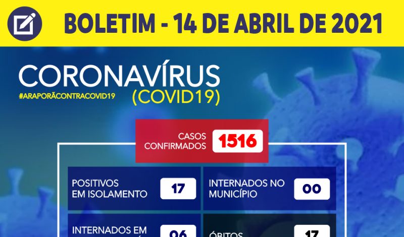 Imagem destaque notícia BOLETIM CORONAV&Iacute;RUS - 14/04/2021