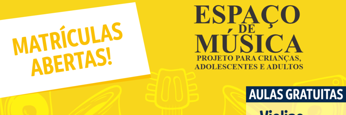 Imagem destaque notícia ESPAÇO DE MÚSICA ABRE INSCRIÇÕES PARA AULAS INSTRUMENTAIS