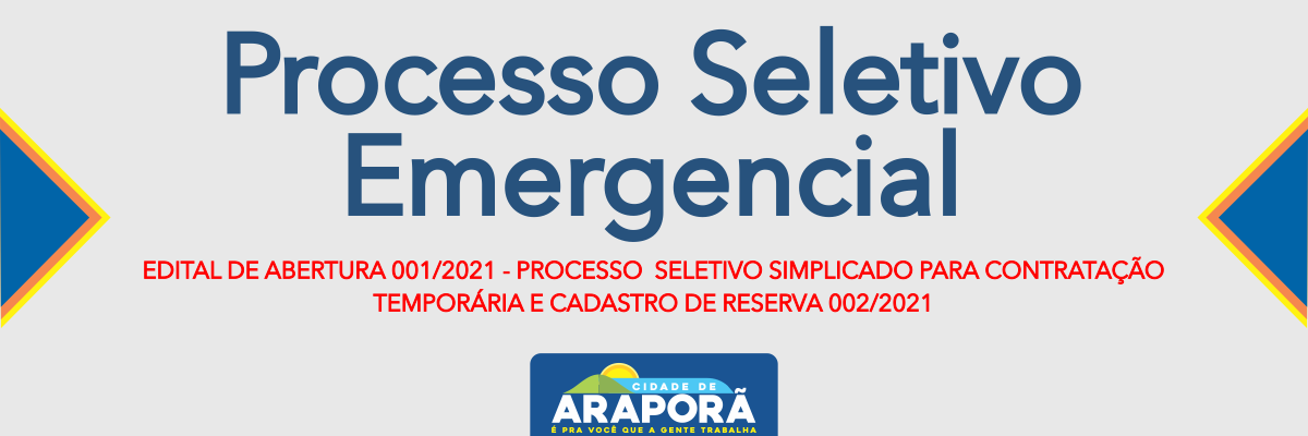 Imagem destaque notícia EDITAL DE ABERTURA 001/2021 DO PROCESSO  SELETIVO SIMPLICADO PARA CONTRATAÇÃO  TEMPORÁRIA E CADASTRO DE RESERVA 002/2021