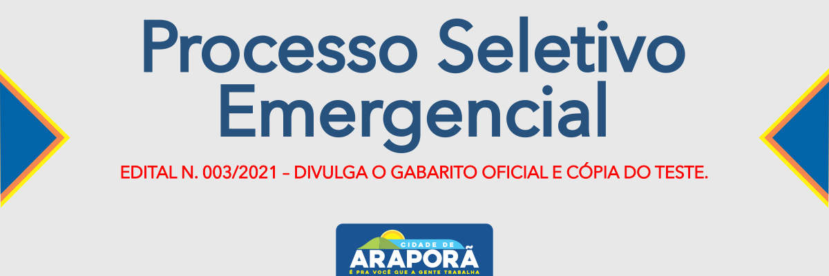 Imagem destaque notícia EDITAL N. 003/2021 – DIVULGA O GABARITO OFICIAL E CÓPIA DO TESTE
