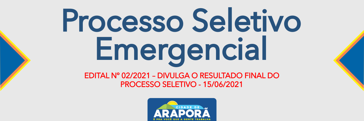 Imagem destaque notícia EDITAL N&ordm; 02/2021 &ndash; DIVULGA O RESULTADO FINAL DO PROCESSO SELETIVO - 15/06/2021