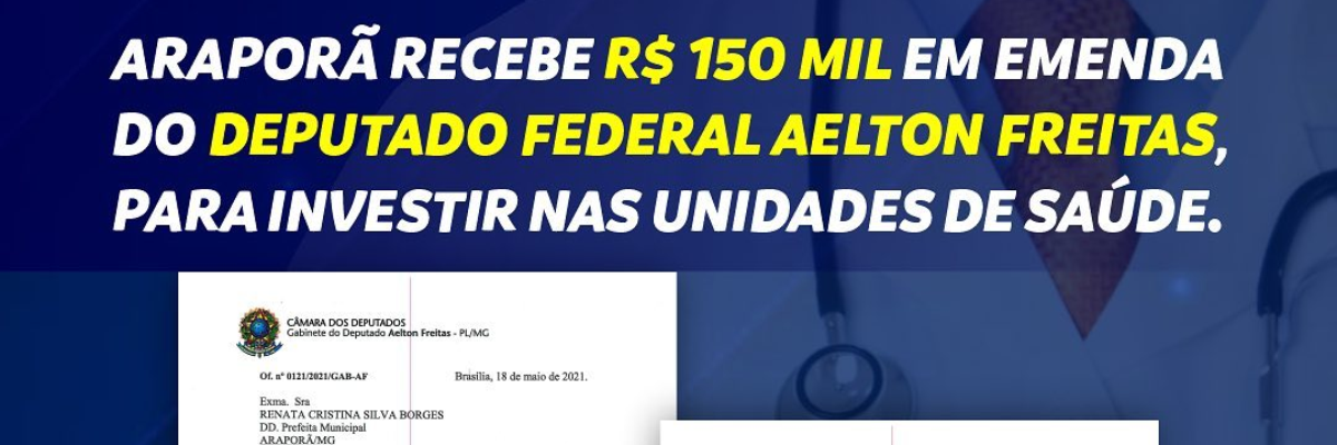 Imagem destaque notícia EMENDA PARLAMENTAR GARANTE MAIS R$ 150 MIL PARA CUSTEIO DA SA&Uacute;DE