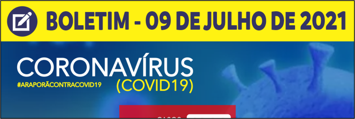 Imagem destaque notícia BOLETIM CORONAV&Iacute;RUS - 09/07/2021