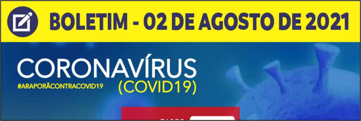 Imagem destaque notícia BOLETIM CORONAV&Iacute;RUS - 02/08/2021