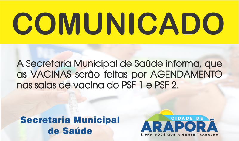 Imagem destaque notícia Vacinas são agendadas nos PSFs
