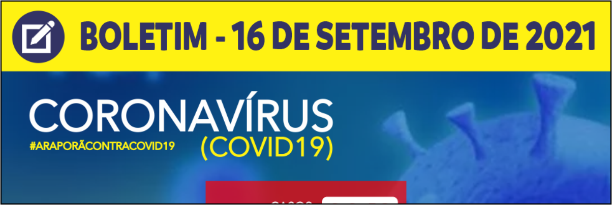 Imagem destaque notícia BOLETIM CORONAV&Iacute;RUS - 16/09/2021
