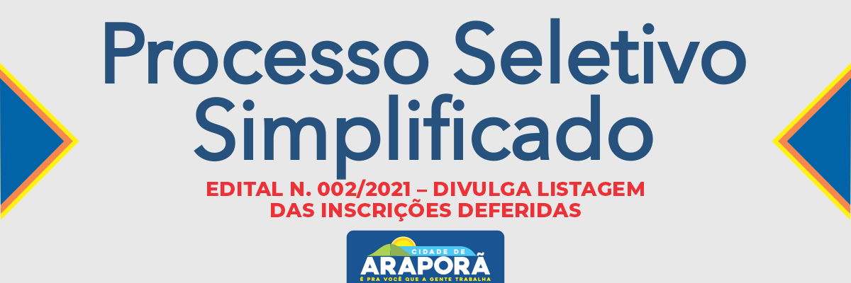 Imagem destaque notícia EDITAL N. 002/2021 &ndash; DIVULGA LISTAGEM DAS INSCRI&Ccedil;&Otilde;ES DEFERIDAS  