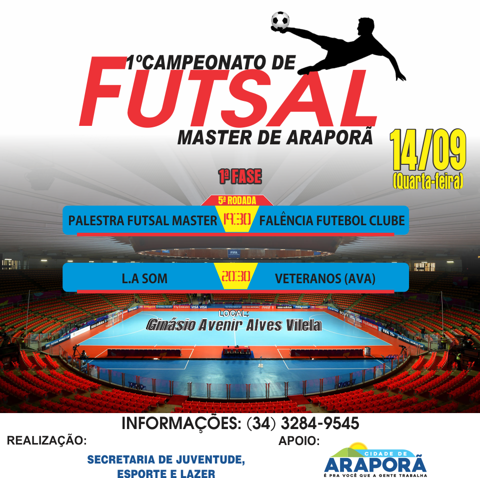 Imagem destaque notícia Hoje tem a 5ª rodada do Campeonato Master de Futsal