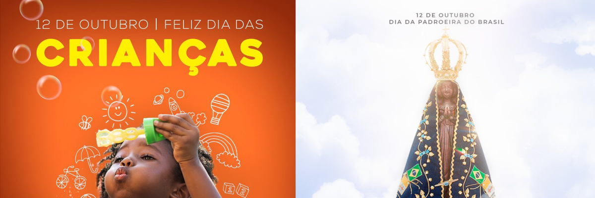 Imagem destaque notícia 12 DE OUTUBRO - DIA DE NOSSA SENHORA APARECIDA - PADROEIRA DO BRASIL E DIA DAS CRIANÇAS