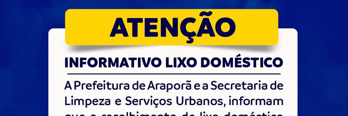 Imagem destaque notícia ATENÇÃO INFORMATIVO LIXO DOMÉSTICO