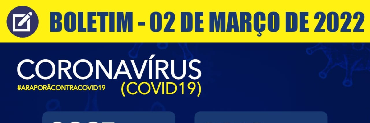 Imagem destaque notícia BOLETIM CORONAVÍRUS - 02/03/2022