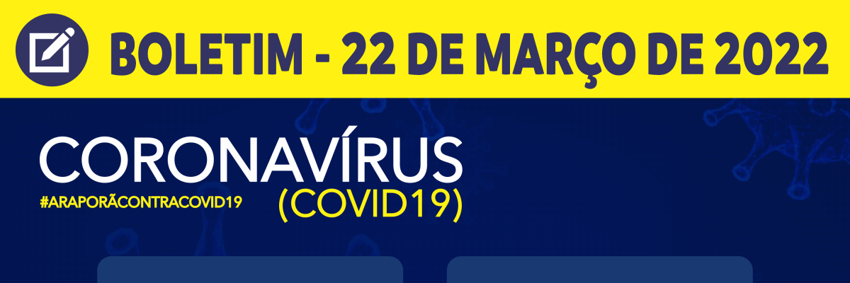 Imagem destaque notícia BOLETIM CORONAVÍRUS - 22/03/2022