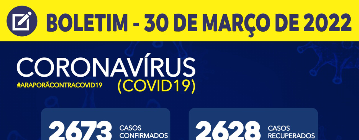 Imagem destaque notícia BOLETIM CORONAV&Iacute;RUS - 30/03/2022