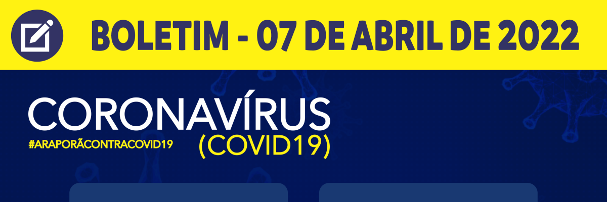 Imagem destaque notícia BOLETIM CORONAVÍRUS - 07/04/2022