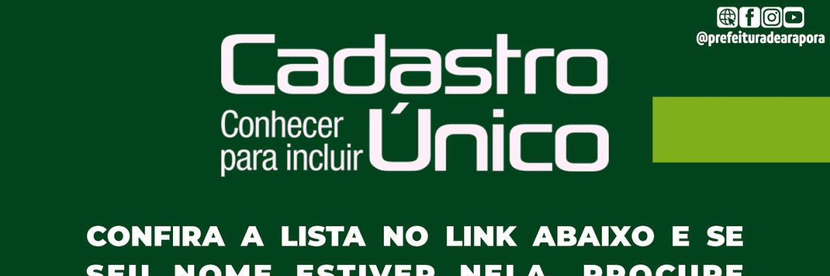 Imagem destaque notícia INSCRITOS NO CAD ÚNICO PRECISAM ATUALIZAR CADASTRO