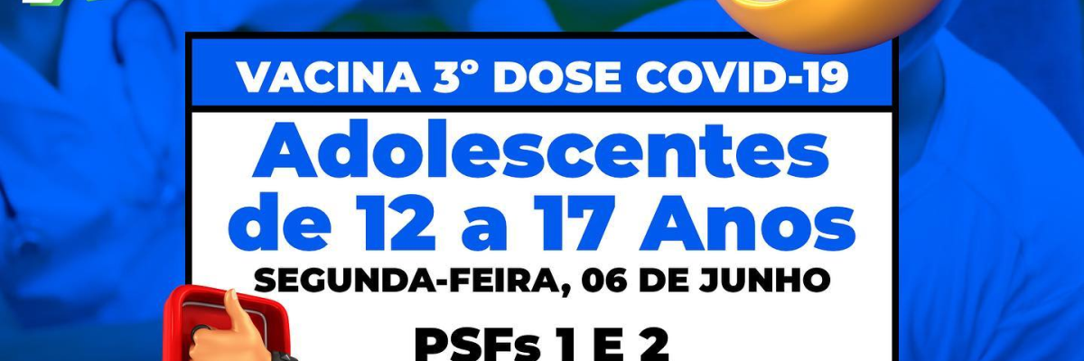 Imagem destaque notícia SE LIGA NA PROGRAMAÇÃO DE VACINAS PARA ESSA SEMANA, COMEÇANDO NESSA SEGUNDA-FEIRA, 06 DE JUNHO. ARRASTA PRO LADO E CONFIRA TODOS OS POSTS.