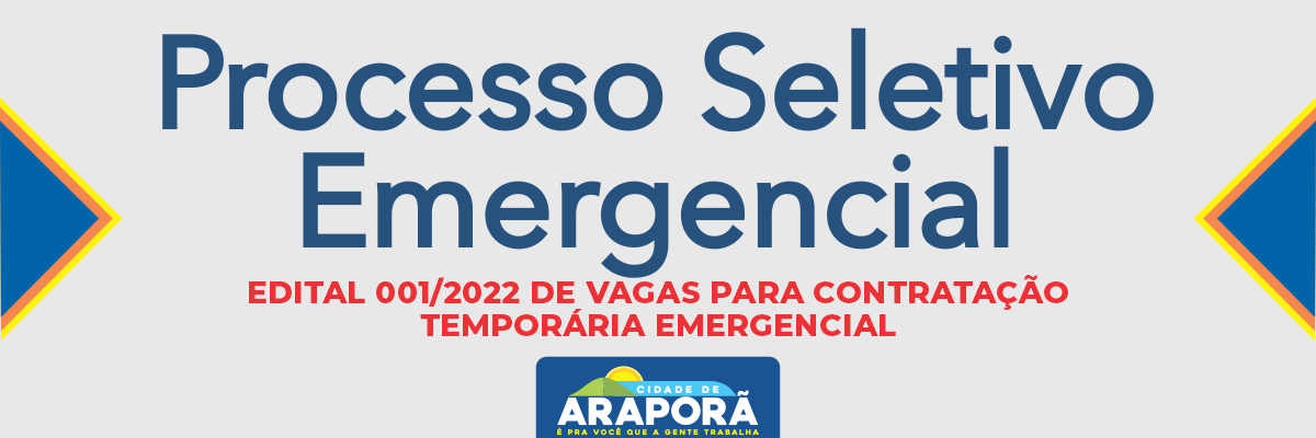 Imagem destaque notícia EDITAL 001/2022 DO PROCESSO SELETIVO EMERGENCIAL SIMPLIFICADO N.º 04/2022 